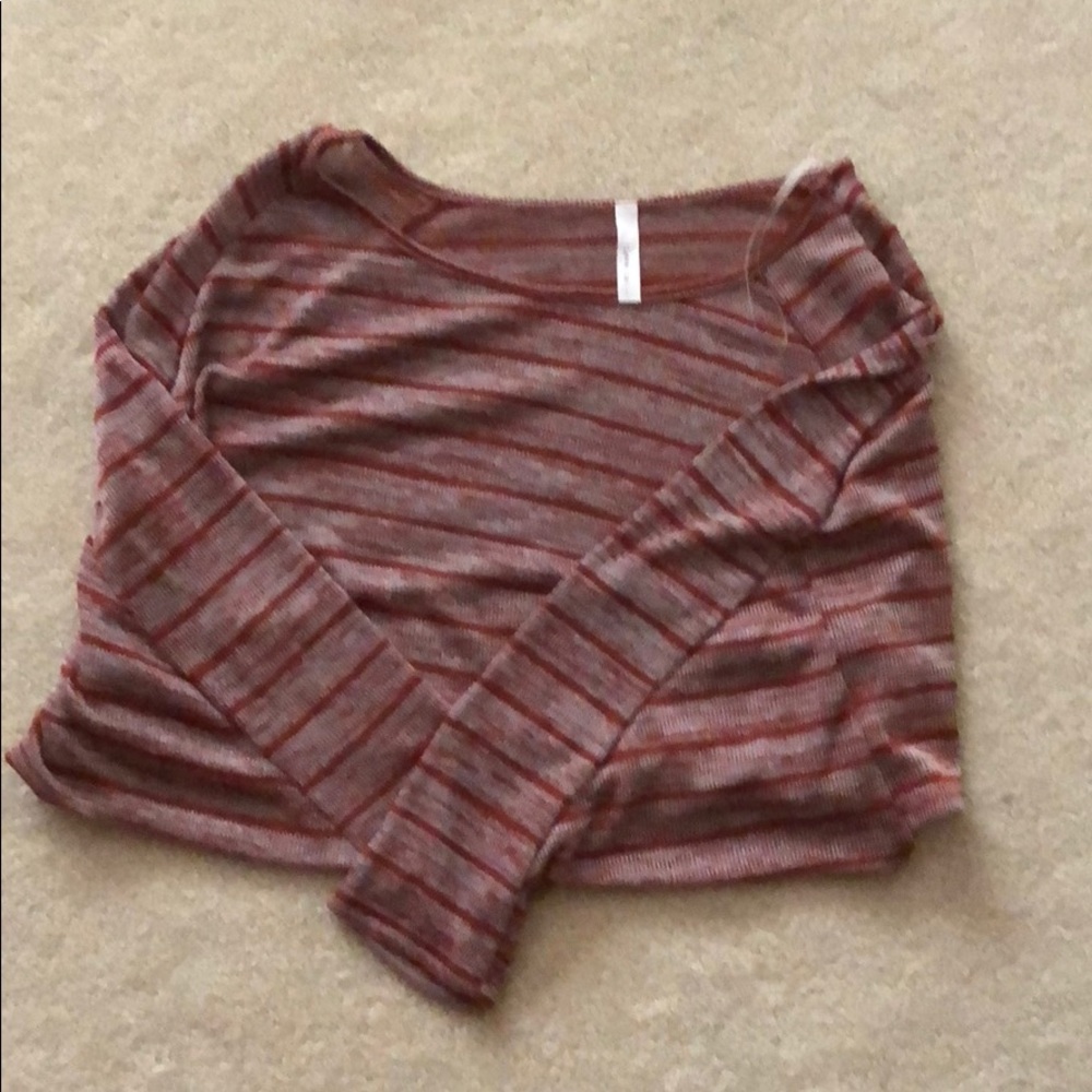 Striped Cropped Sweater Shirt